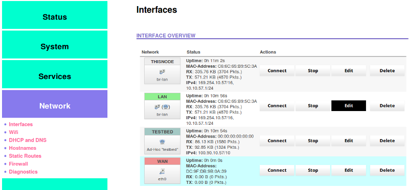 Network Interfaces - edit LAN