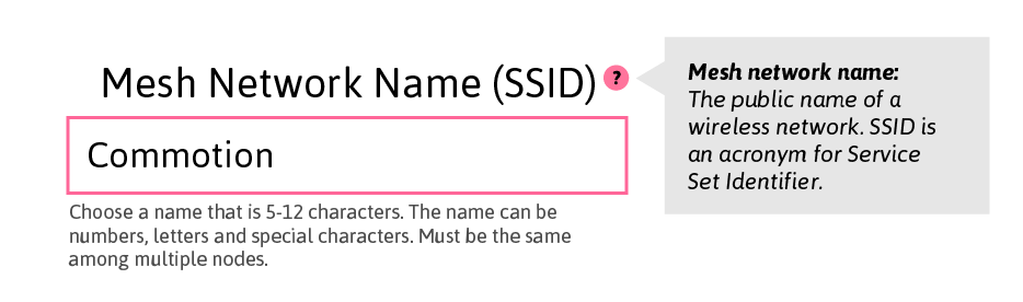 SSID / mesh network name 